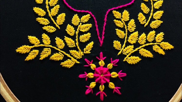 Hand Embroidery neckline embroidery design by nakshi design art