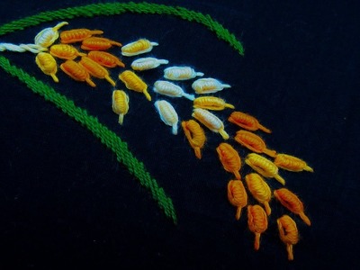 Hand Embroidery; Paddy Seeds Embroidery; Bullion Knot Stitch