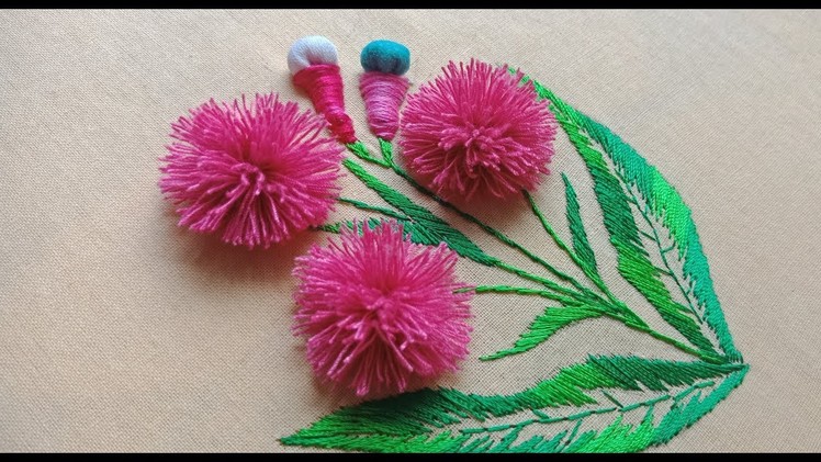 HAND EMBROIDERY: POM POM FLOWERS STITCH