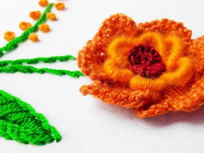 Hand Embroidery: rose flower design by nakshi katha.