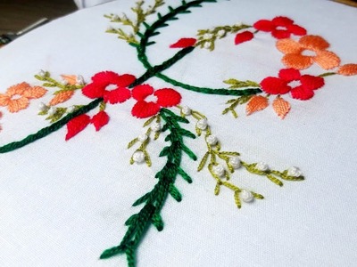 Hand Embroidery | Satin Stitch Embroidery Designs by cherry blossom.