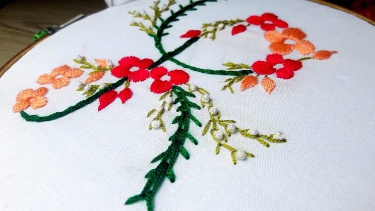 Hand Embroidery | Satin Stitch Embroidery Designs by cherry blossom.