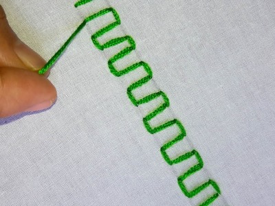 Hand Embroidery simple border design #39
