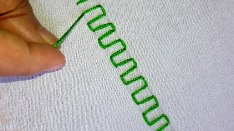 Hand Embroidery simple border design #39