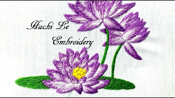 Hand Embroidery Tutorial for Beginners | Long and Short Stitch | Cách thêu hoa súng