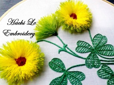 Hand Embroidery Tutorial for Beginners | How to Embroider 3D Flowers | Cách thêu hoa 3D đơn giản