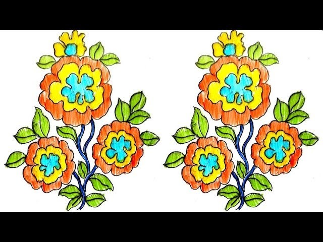 How To Draw Flower Design Motif For Hand Embroidery