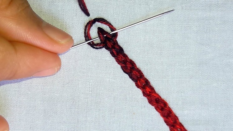 Hungarian Braided Chain Stitch simple border | Hand Embroidery border Designs#38