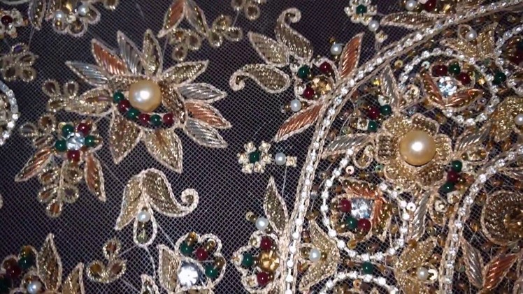 Latest zardosi design for dress | Embroidery on net | Hand embroidery dress seller | Wholesaler