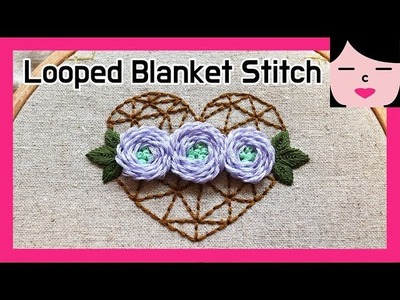 Looped blanket flower hand embroidery stump work 프랑스자수독학 루프드 블랭킷 스티치 꽃 입체자수