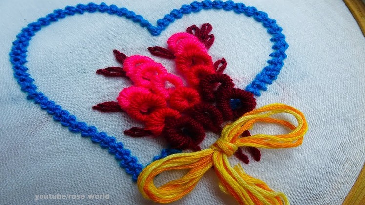 Love hand embroidery video tutorial | fancy hand embroidery