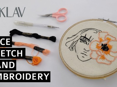 #MKLAVtutorial Face Sketch Hand Embroidery