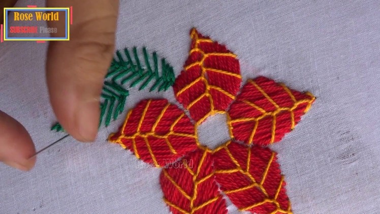 Modern hand embroidery flower stitch | Flower Hand Embroidery Design