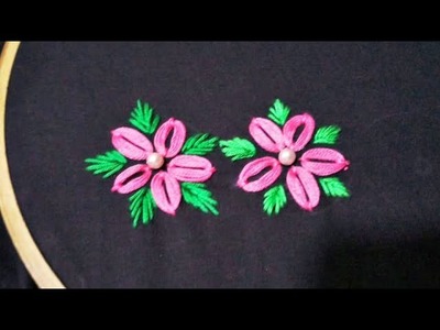 Petal Stitch Flower (Hand Embroidery Work)