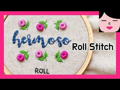 Roll Stitch Hermoso floral hand embroidery 롤스티치 프랑스자수 배우기