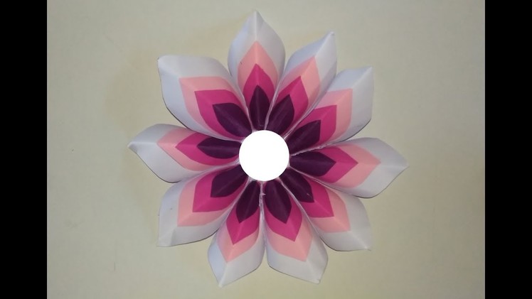 Wall decoration flowers | wall decoration with paper flowers for diwali by step by step