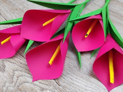 DIY Art | How To Make Calla Lily Paper Flowers | Simple Origami | Made Your Own Craft Tutorial