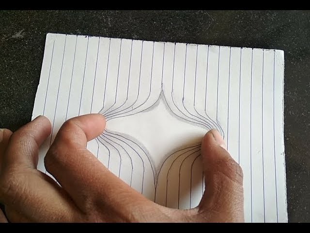 Drawing Torn Lined Paper for kids-3D Art Trick