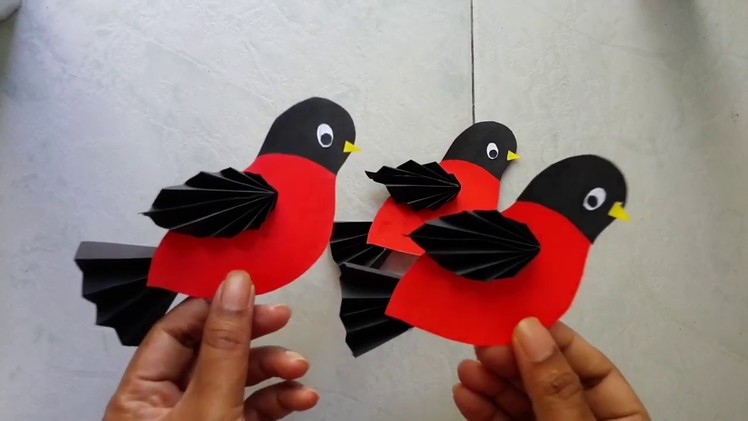 Easy paper birds tutorial for kids.it's not origami