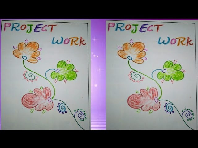 How  to Draw  project file front page easily with sketch pens for school work