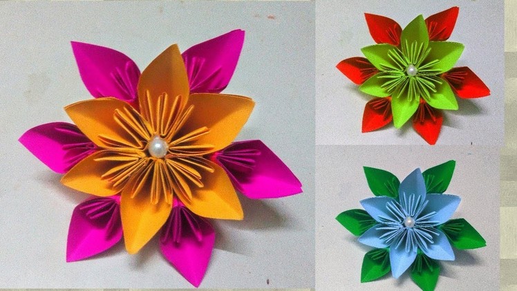 How to Make 3D Flower. Kusudama(Origami Flower) Flowers. Mithu Fashions