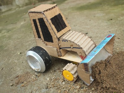 How to make a Bulldozer with Cardboard - Home Made Toys