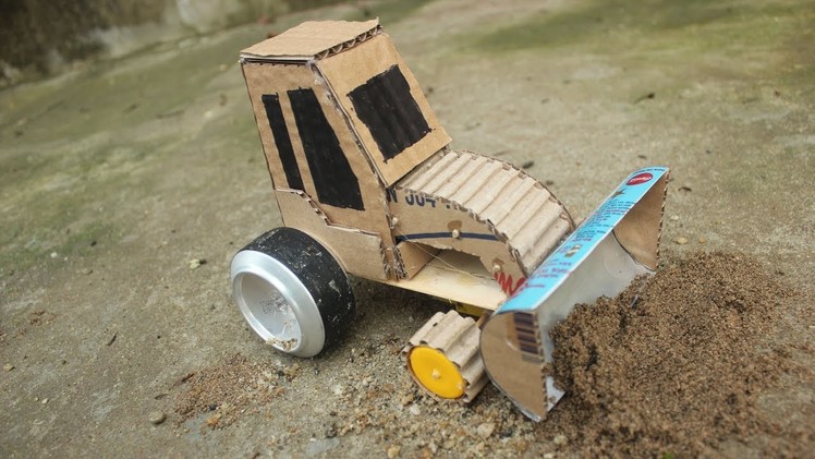 How to make a Bulldozer with Cardboard - Home Made Toys