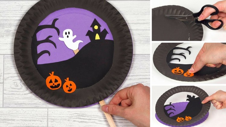 How to make a Moving Halloween Paper Plate Scene