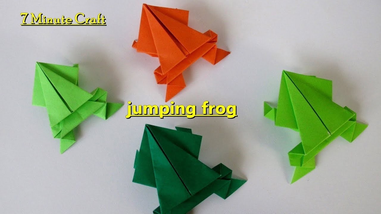 How to Make Origami jumping frog that jump high & far For Kids