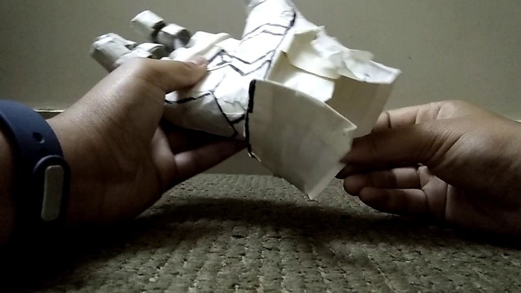 Iron man hand from paper