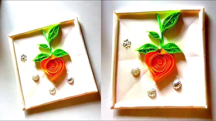 Mango quilling design || mango design crafts || how to make paper mango quilling