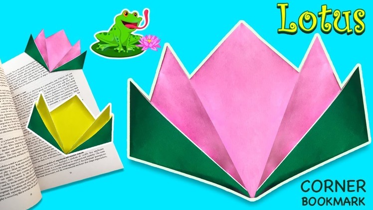 2 Colour Origami LOTUS Flower Bookmark Corner | Easy DIY Paper Crafts [4K]