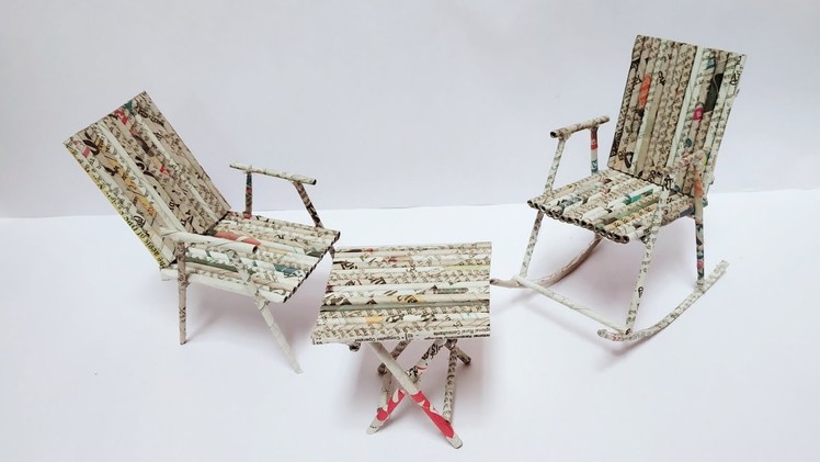 Best Out Of Waste Newspaper Craft Idea | DIY Rocking Chair and Table | Craft Nifty Creations