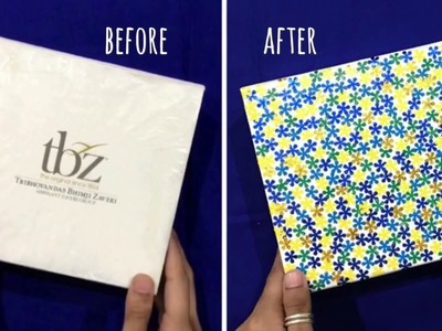 Decorate cardboard storage box | DIY recycled crafts