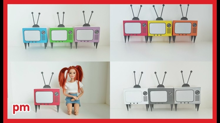 DIY Miniature Retro Television Set (Printable) for Barbie | Paper Miniatures