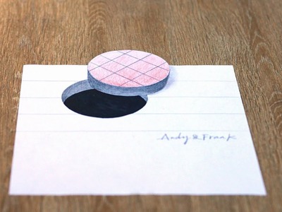 How to draw 3D hole\well  - 3D Trick Art on Paper -Very Easy -Trick Art For Kids ~