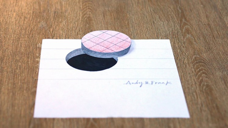 How to draw 3D hole\well  - 3D Trick Art on Paper -Very Easy -Trick Art For Kids ~