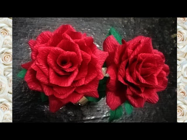 How To Make Rose Flowers From Crepe Paper.How To Make Paper Rose. Paper Flowers- Malayalam