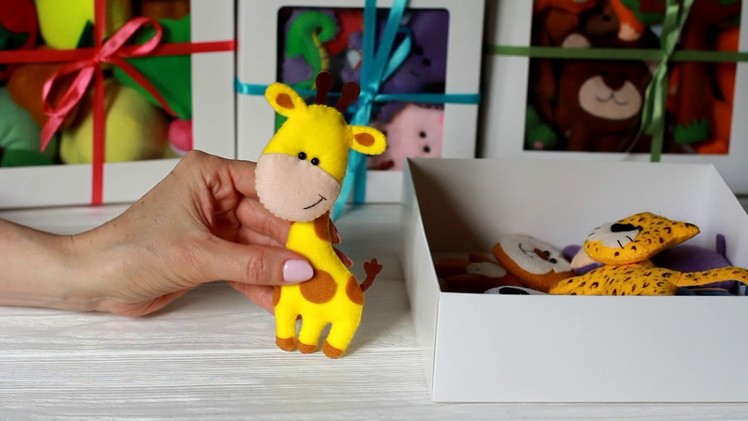 Jungle felt animals set from Mollis Toys handmade playset Woodland baby Shower Nursery decor Kids