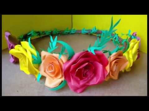 Paper Flower Crown  DIY।। only glue & paper।। Bridal Tiara By Ruba's Craft World????