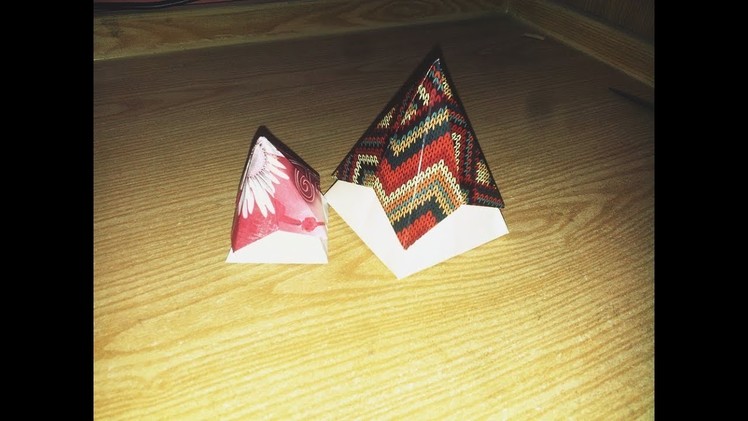 Pyramid Gift box with Removable Cover :Origami Art