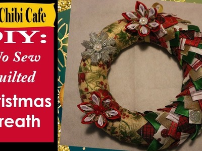 Super Easy No Sew Quilted Christmas Wreath