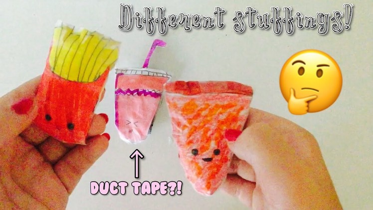 TRYING DIFFERENT STUFFINGS IN PAPER SQUISHIES! (Inspired by chelsey DIY) | lilpizzalover