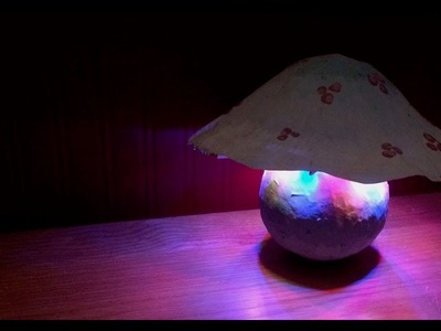 DIY Easy How To Make a Giant Paper Mache Mushroom Fairy Night Light Lamp