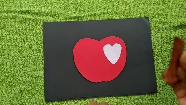 DIY Teachers day apple shape card.simple hand made teachers day greeting card idea