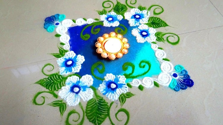 Easy and BEAUTIFUL Rangoli for Diwali | How to draw Rangoli Beautifully for competitions!