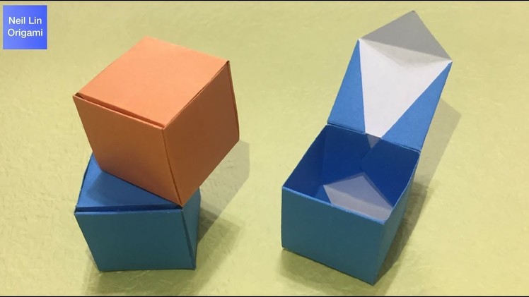 Easy Origami Box Tutorial 簡單摺紙盒子教學 Caja de papel fácil #简单折紙 折り紙-四角形の箱