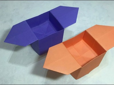 Easy Origami Box Tutorial 簡單摺紙盒子教學 Caja de papel básica #简单折紙 折り紙-四角の箱