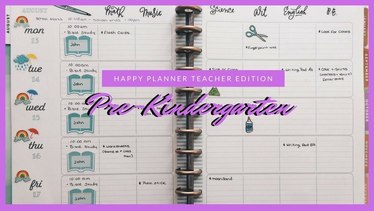 Happy Planner Teacher Edition HOMESCHOOL Pre-K A Look at Our First Week