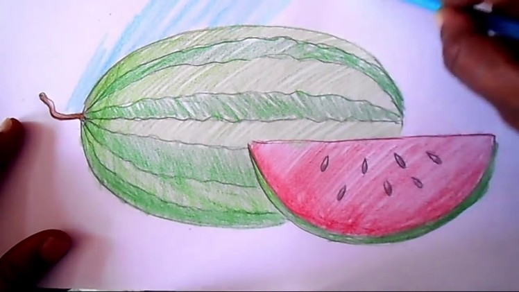 HOW TO DRAW A CUTE WATERMELON - SUPER EASY
